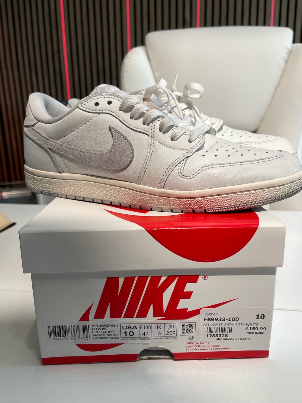 Nike Low-Top Sneakers in White with Light Gray Swoosh